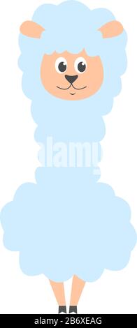 Baby alpaca, illustrazione, vettore su sfondo bianco. Illustrazione Vettoriale