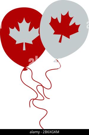 Palloncino Canada, illustrazione, vettore su sfondo bianco. Illustrazione Vettoriale