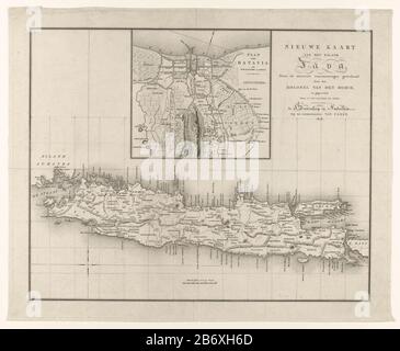 Mappa di Giava con una mappa di Batavia, C. van Baarsel e figlio, dopo ...