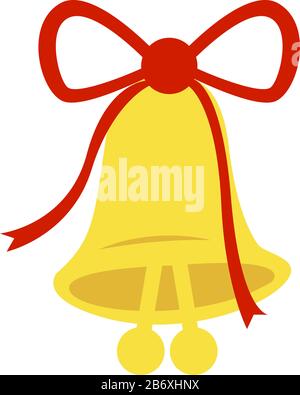Golden bell, illustrazione, vettore su sfondo bianco. Illustrazione Vettoriale