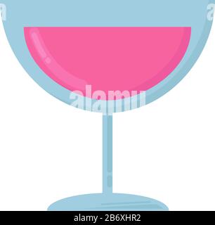 Cocktail di rosa, illustrazione vettore su sfondo bianco. Illustrazione Vettoriale