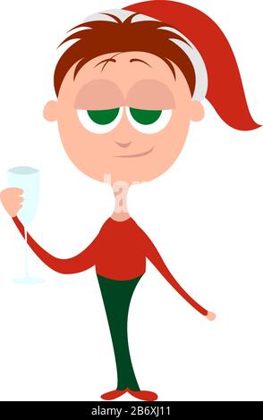 Uomo ubriaco, illustrazione vettore su sfondo bianco. Illustrazione Vettoriale