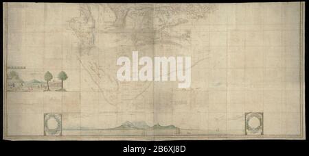 Kaart van Zuid-Afrika onderste helft Map of South Africa; Lower Half Object type: Drawing card topographical drawing Item number: RP-T-1914-17-3-B Iscrizioni / marchi: Annotazione, su tutta la carta, distribuzione dei gradi con segni: "Vedere De Jong, luogo e descrizione di alcuni animali (3º OL-5º e, tra 36º e 37º S e 6º OL 7ºOL tra 36º 0 '50 'ampia annotazione, Secondo segretario di scrittura) Descrizione: Mappa in due metà. Questa sezione copre la zona delimitata a nord dalla linea 32º ZB; inoltre da una linea che parte da nord-est da 32º ZB alla costa ovest v Foto Stock