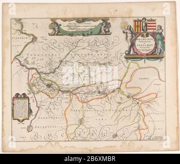 Kaart van een deel van Vlaanderen Mechlinia dominium et Aerschot ducatus (titel op object) Mappa di parte di VlaanderenMechlinia Dominion Aerschot et Ducatus (title object) tipo Di Oggetto: Picture Postcard numero articolo: RP-P-AO-17-44-1Catalogusreferentie: Numero di stati conosciuti-1 (3) Nota: Terza condizione: RP-P-AO-3160-KAN-2-1 (1) Descrizione: Mappa di parte delle Fiandre, la zona intorno Mechelen e Aarschot. A destra il titolo cartouche sormontato con braccio sinistro e a destra di Mechelen una variante dell'arma di Leuven. A sinistra del titolo cartouche un'allegoria Dove: Di destra Justitia. In alto Foto Stock