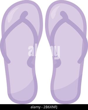 Pantofole viola, illustrazione, vettore su sfondo bianco. Illustrazione Vettoriale
