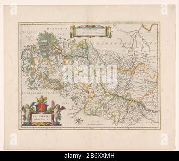 Kaart van het prinsbisdom Luik Leodiensis dioecesis (titel op object) mappa del Principato di Liegi. Sinistra sotto il titolo cartouche con il braccio superiore di Liegi. Sopra, al centro, una cartuccia con due bastoncini: 6 Scala Milliarium Leodiensium / Milli aria 5 Germanica COMMUNIA. La scheda è dotata di una scala di gradi lungo i bordi. Con testo olandese vero. Produttore : printmaker: Anonimo editore John Willemszoon Blaeu (edificio elencato) editore: Willem Janszoon Blaeu (attribuzione rifiutata) Luogo produzione: Amsterdam Data: 1647 - 1661 Caratteristiche Fisiche: Engra, colore della mano; w Foto Stock