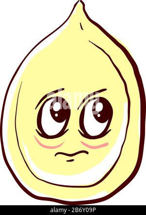 Seme di zucca triste, illustrazione, vettore su sfondo bianco. Illustrazione Vettoriale