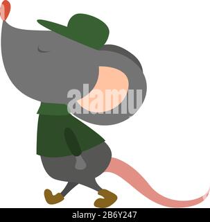 Topo soldato, illustrazione, vettore su sfondo bianco. Illustrazione Vettoriale