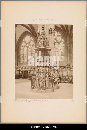 Pulpito della cattedrale di Strasburgo Münster Strasburgo Notre Dame. Ecoscandaglio E Kanzel. (Oggetto del titolo) Tipo Di Proprietà: Fotografie numero dell'articolo: RP-F 00-4007 Iscrizioni / marchi: Iscrizione, recto manoscritto 'CWN.'oppschrift, recto manoscritto' Gothic Art - Duitschland.' marchio del collezionista , vero, timbrato ' Quellinusschool Frans Halsstraat 14.' marchio del collezionista , vero, timbro 'ISTITUTO PER L'EDUCAZIONE-INDUSTRIA automobilistica Gabriel STREET Produttore: Gabriel 16': AMSTERDAM n° 16': AMSTERDAM VIA: 14. Fabbricazione in luogo anonimo: Strasbourg Dating: CA. 1875 - ca. 1900 caratteristiche Fisiche: Albumen pr Foto Stock