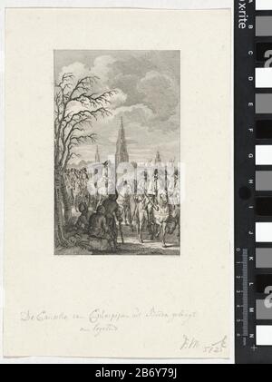 Kanselier JA van Crumpipen uit Breda naar Brabant teruggebracht, 1789 Kasselier JA. van Crumpipen wordt per koets en onder begeleiding vanuit Breda naar Brabant teruggebracht, 14 novembre 1789. Produttore : produttore : Reinier Vinkeles (i) (vermeld op object)naar tekening van: Jacobus Compra (vermeld op object)Plats produzione: Amsterdam datazione: 1799 kenmerken Fisico: ETS en gravure; proefdruk Materiale: Papier Techniek: Etsen / graveren (drukprocedé) dimensioni: Blad: × Tographiksh 157 mm. Vaderlandsche istorie, vervattende de geschieden Foto Stock