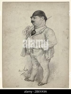 Karikatuurportret Van Louis Apol Caricature Ritratto Pittore Louis Apol ( 1850-1936) (Louis Francis Henry) . Produttore : artista: Elchanon Verveer (edificio elencato) Datato: 1860 - 1899 caratteristiche Fisiche: Carbone, piuma, intensificato con gesso nero e grigio spazzola materiale: Carta gesso carbone Tecnica: Doezelen dimensioni: Foglia: H 643 mm × W 502 mmOnderwerpWie Louis Apol Foto Stock