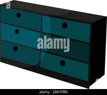 Cassettiera, illustrazione vettore su sfondo bianco. Illustrazione Vettoriale