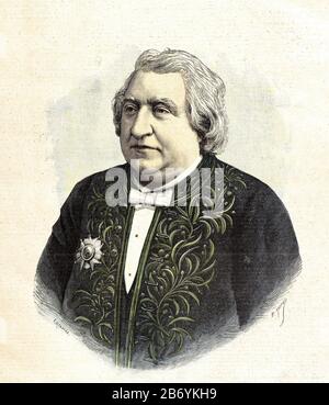 Meyer Henri ( 1841 - 1899 ) - Ritratto Di Ernest Renan (1823 - 1892) - Collezione Privata Foto Stock