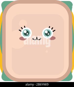 Happy sandwich, illustrazione, vettore su sfondo bianco. Illustrazione Vettoriale