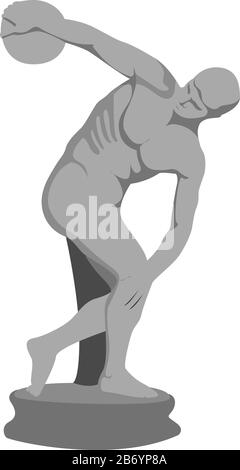 Discus thrower, illustrazione, vettore su sfondo bianco. Illustrazione Vettoriale