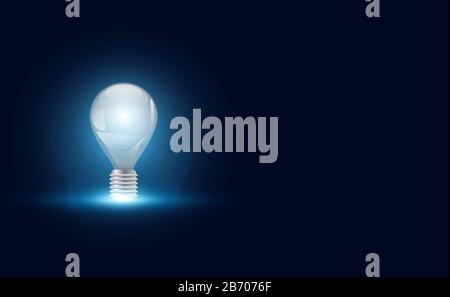 Idea astratta con lampadina su copia spazio futuristico hi tech moderna sfumatura e light.vector illustrazione. Illustrazione Vettoriale