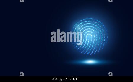 impronta astratta su sfondo digitale fantascientifico. Illustrazione Vettoriale