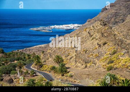 Strada costiera per Puerto de las Nieves a Gran Canaria Foto Stock