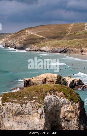 Perranporth, North Cornwall, Regno Unito. Foto Stock