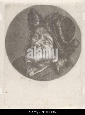 Kop van een lachende man met een bontmuts Mannen- en vrouwenkoppen (seriettel) Capo di uomo sorridente con un bontmutsManien- e teste femminili (titolo della serie) Tipo Di Proprietà: Stampa seriale: / 6Objectnummer: RP-P-1910-1664 Iscrizioni / marchi: Marchio del collettore, vero, stampato: Lugt 2228 Produttore : data anonima :: Data anonima : 1650 - 1800 caratteristiche Fisiche: Mezzotinta materiale: Carta Tecnica: Dimensioni mezzotinta: Bordo lastra: H × 115 mm b 90 mm Oggetto: Testa-ingranaggio Foto Stock