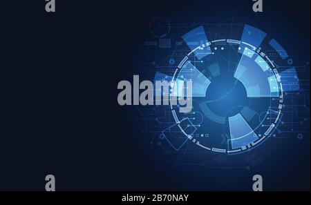 tecnologia astratta ui concetto futuristico interfaccia hud elementi ologramma di data chart digitale Illustrazione Vettoriale