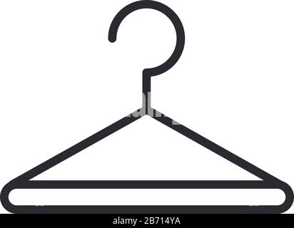 pulizia, appendiabiti lavanderia igiene domestica vettore illustrazione linea stile icona Illustrazione Vettoriale