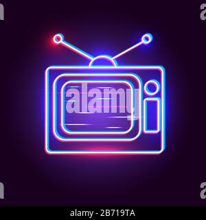 Abstract Neon Light Tv , Facilmente Modificabile, Adatto Per Il Vostro Banner E Sito Web Illustrazione Vettoriale