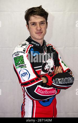 Manchester, Manchester. 12th Mar, 2020. Manchester, Inghilterra - 12 Marzo Ben Woodhull Di Belle Vue Colts Durante Il Belle Vue Speedway Media Day, Al National Speedway Stadium Di Manchester, Giovedì 12 Marzo 2020. (Credit: Ian Charles | Mi News) Credit: Mi News & Sport /Alamy Live News Foto Stock