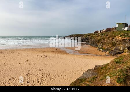 Si Affaccia Su Treyarnon Bay Cornwall Inghilterra Uk Europe Foto Stock