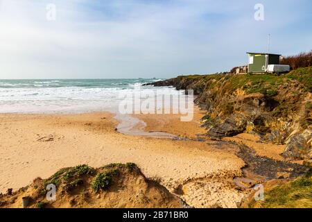 Si Affaccia Su Treyarnon Bay Cornwall Inghilterra Uk Europe Foto Stock