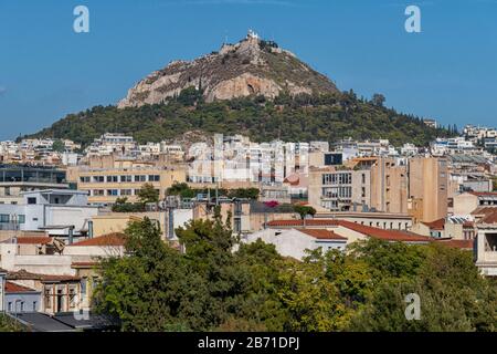 La collina di Lycabettus ad Atene Foto Stock