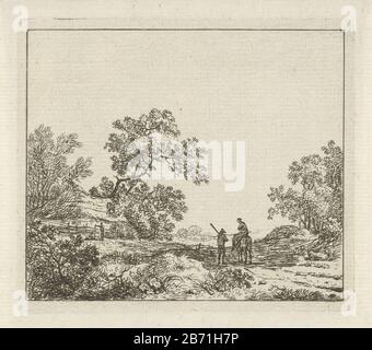 Landschap met man te voet en vrouw te paard Zes landschappen (seriettel) Paesaggio con piedi e donne paardZes paesaggi (titolo serie) tipo Di Proprietà: Stampa seriale: / 7Objectnummer: RP-P-1879-A-3276Catalogusreferentie: Hippert & Linnig 46 Iscrizioni / marchi: Marchio del collettore, vero, stampato: Lugt 2228 Produttore di stampa: Hermanaus Data di produzione: Hermanaus 1781 - 1822 caratteristiche Fisiche: Materiale di attacco: Tecnica della carta: Dimensioni di attacco: Bordo della lastra: H 104 mm × W 120 mm Oggetto: Paesaggi (+ paesaggio con figure, staffaggio) Foto Stock