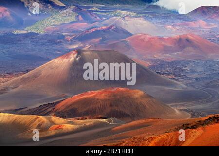 Stati Uniti d'America, Hawaii, isola di Maui, Parco Nazionale di Haleakala, paesaggio vulcanico Foto Stock