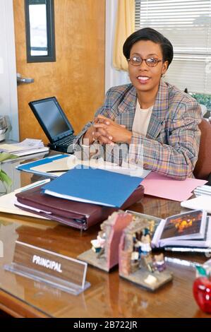 Austin, Texas USA: Direttore della scuola elementare afroamericana. ©Bob Daemmrich Foto Stock
