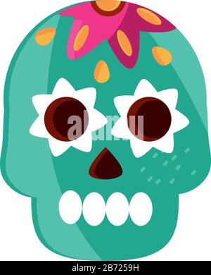 cinco de mayo cranio catrina fiore decorazione vettore illustrazione Illustrazione Vettoriale