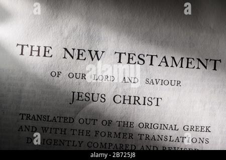 Pagina Introduttiva Alla Bibbia Di Re Giacomo Nuovo Testamento Foto Stock