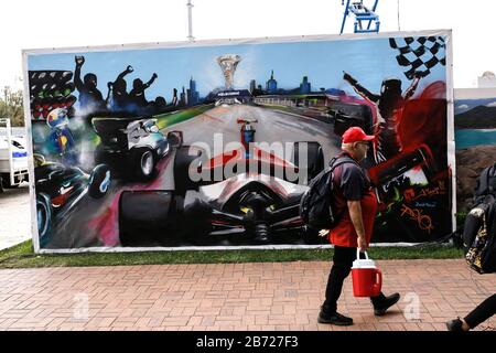 Melbourne, Australia. 13 Marzo 2020. Motorsports: Campionato del mondo di Formula Uno FIA 2020, Gran Premio d'Australia, disegno al Paddock di F1 | utilizzo nel mondo Credit: DPA/Alamy Live News Foto Stock