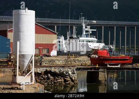 Cantiere Nel Distretto Di Skansen, Città Di Tromso, Contea Di Troms, Norvegia, Scandinavia Foto Stock