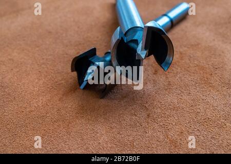 punte forstner utilizzate per la lavorazione del legno Foto Stock