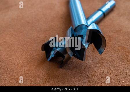 punte forstner utilizzate per la lavorazione del legno Foto Stock