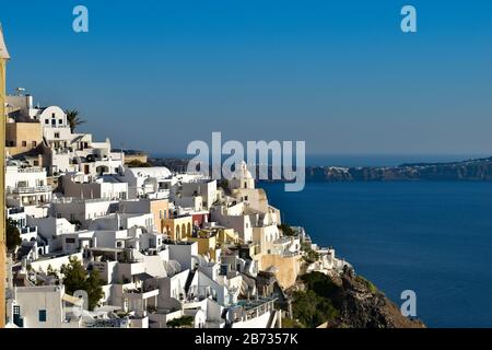 Thera santorini con vista sul Mar egeo Foto Stock