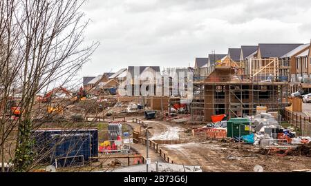 Nuove case in costruzione a Dursley, Gloucestershire, Inghilterra, Regno Unito Foto Stock