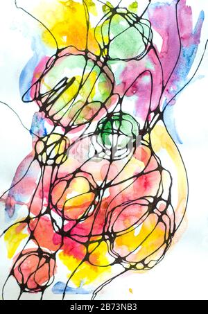 Neurography è una bella tecnica per conseguire la desideri. Albero della Vita è una tecnica psicologica per la terapia dell'arte. Foto Stock
