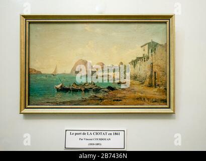 La Ciotat (13;Francia) Musée Ciotaden : Vincent Courdouan (1810-1893) Le Port De La Ciotat It 1861 Foto Stock