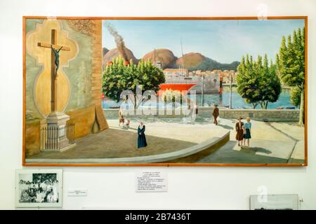 La Ciotat (13;Francia) Musée Ciotaden : dipinto di LINNE-CASTELIN : le port de la Ciotat it 1945 Foto Stock