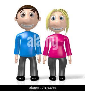 3D persone - moglie, marito Foto Stock