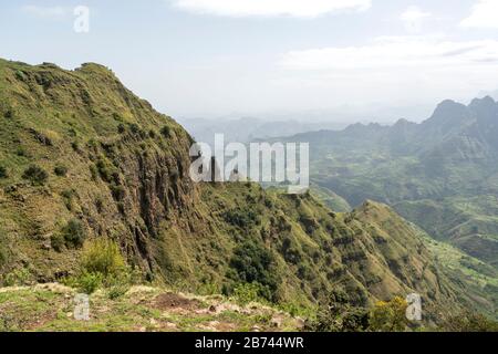 Montagne Simien nel Parco Nazionale delle Montagne Simien, zona Nord Gondar della regione di Amhara, Etiopia Foto Stock