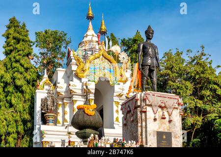 Pho Khun Ngam Muang Monumento, Phayao, Thailandia Foto Stock