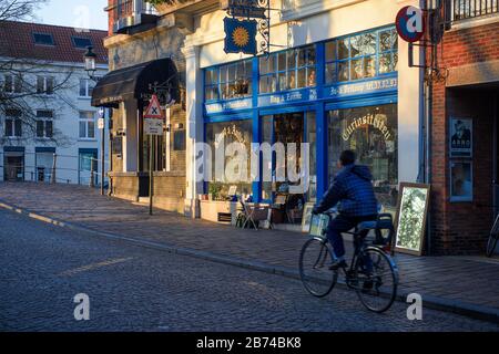 Strade di Bruges, belgio Foto Stock