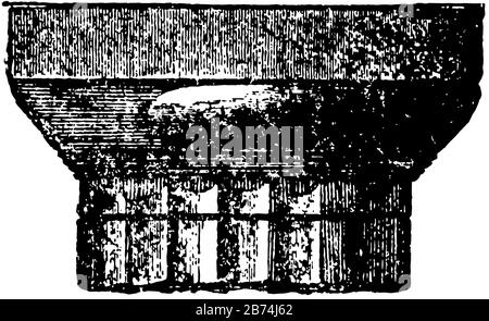 Grecian capitale dorica, L'Ordine Dorico, in architettura, il secondo dei cinque ordini, tra la Toscana e Ionica, linea d'epoca disegno o incisione Illustrazione Vettoriale